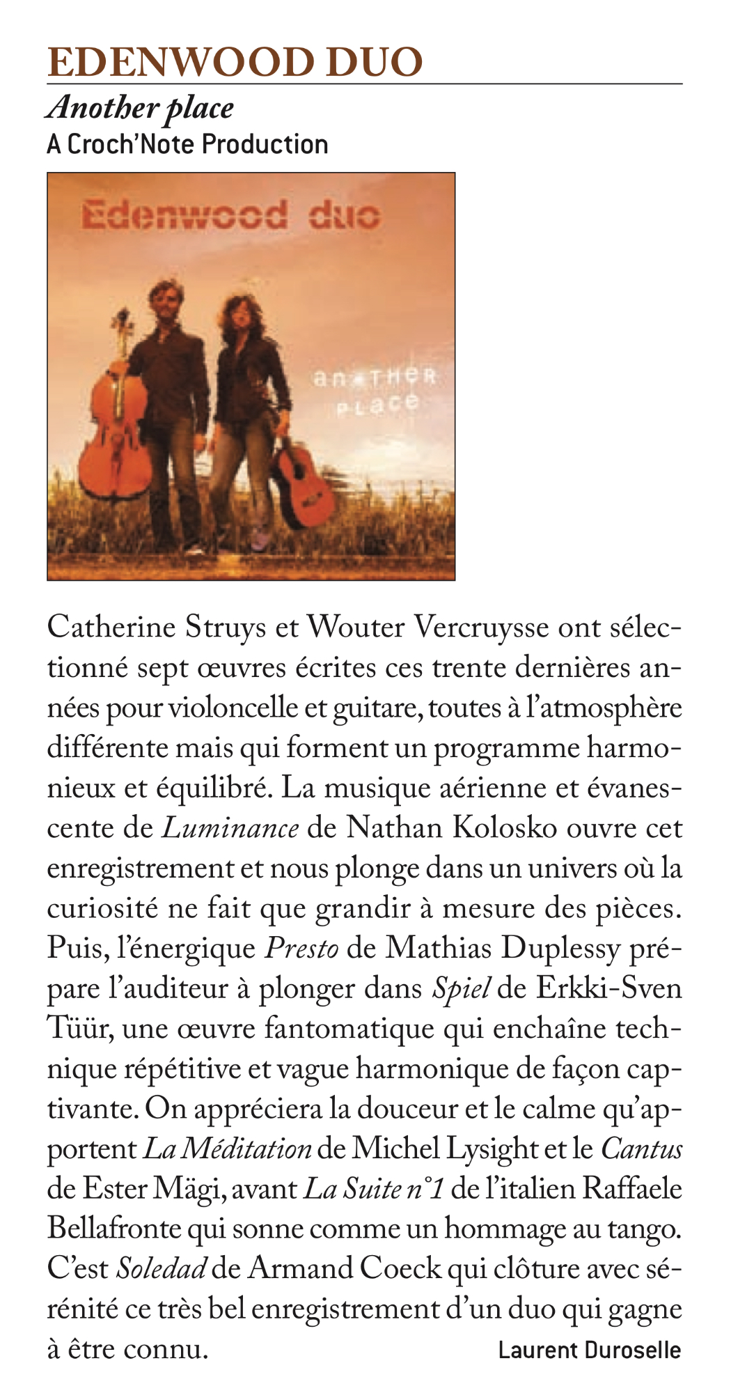 Review Guitare Classique Magazine